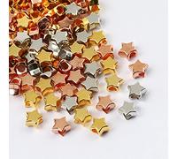 50/100pcs 10mm oro rosa argento colore stella perline grande foro distanziatore perline per la creazione di gioielli fascino fai da te braccialetto collana-misto, 100pcs