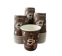 50/200/500/1000 bicchieri da 200ml ecofriendly BICCHIERI carta PER ACQUA BEVANDE USA e GETTA bicchieri ecologici (200 pz marroni interno bianco)