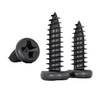 50/200/500 pz M2 M2.2 M2.3 M2.5 M2.6 M2.8 M3 M3.5 M4 M5 Ferro Nero Zinco Capelli Croce Nera Pan testa Vite autofilettante Vite a Testa Tonda(4mm,M2.5 (500PCS))