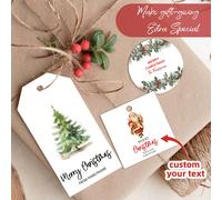 50-200 pezzi Etichette personalizzate, etichette regalo stampate personalizzate a doppia faccia con testo, 4 forme, etichette stampabili colorate con corda di iuta, cartellini di carta per bottiglie, 