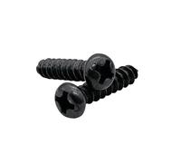 50/200 pezzi M1 M1.2 M1.4 M1.7 M2 M2.3 M2.6M3 M3.5 M4 Vite for legno autofilettante a testa tonda con croce piccola in acciaio nero(25mm,100pcs M3)