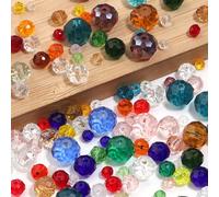 50-200 pezzi Perline in cristallo austriaco assortite e lucide, perline in vetro di colori misti casuali, perline versatili e classiche di moda per la realizzazione di gioielli fatti a mano, perline d