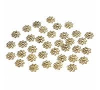 50-200 tapas de cuentas de flores de color dorado antiguo tibetano para hacer joyas, accesorios de costura, estilo 18,9 mm, 100 unidades
