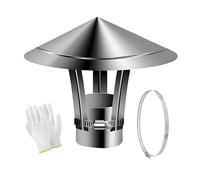 50-300mm Antipioggia Comignoli del Tetto, Comignolo Canna Fumaria Cappa in Acciaio Inossidabile, Tetto Antivento Abbattitore Fumi Stufa Pellet(90mm/3.5in)
