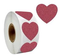 50-300pcs Silver Shiny Dot Heart Shaped Stickers Seal Labels For Package Glitter Card Decoration 1inch(50pcs-C)
