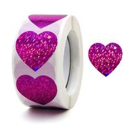 50-300pcs Silver Shiny Dot Heart Shaped Stickers Seal Labels For Package Glitter Card Decoration 1inch(300pcs-F)