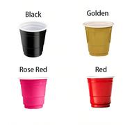 50/40/30/20 pezzi Bicchierini da 2 once con palline di piombo, bicchierini in vetro e plastica mini per festa di compleanno, assaggio di snack e campionatura 20 pezzi rossi,50 pezzi rossi,50 pezzi d'o