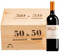 50 & 50 Avignonesi e Capannelle Rosso Toscana IGT 2020 6 bottiglie in cassetta di legno 0,75 l