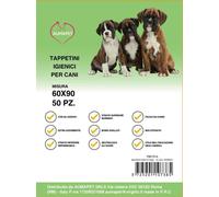 50 TAPPETINI ASSORBENTI 60x90 PER CANI TRAVERSE PANNOLINI PIPI CACCA