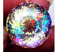 50 A 55 KT Loose Gemma Arcobaleno Mystic Quarzo Forma Rotonda Certificato