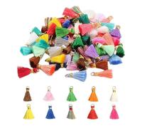 50 accessori per nappe colorate, mini nappe, accessori fai da te, accessori per abbigliamento, adatti per la produzione di portachiavi, gioielli, ciondoli per borse, accessori per la casa