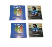 50 Adesivi 25 MARADONA stadio e 25 Napoli 10x10 Cm Circa Bandiera Scudetto 4