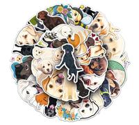 50 adesivi a forma di cane Labrador Retriever per adolescenti, simpatici cani adesivi in vinile per bottiglia d'acqua, animali dei cartoni animati, decorazione per laptop, skateboard, album di ritagli