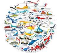 50 adesivi a forma di elicottero per bagagli, laptop, bottiglie d'acqua, decalcomanie creative per elicottero, adesivi in vinile impermeabili per viaggi, album di ritagli e decorazioni