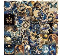50 Adesivi A Tema Cosmico, Adesivi retrò, Che Possono Decorare Custodie per Telefoni Cellulari, Valigie E Notebook.
