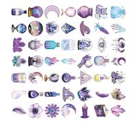 50 adesivi a tema strega, resistenti all'acqua, per bottiglia d'acqua, computer portatile, auto, scrapbooking, diario, album fotografico magico