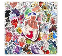 50 adesivi anatomici in organo per bicicletta, bagagli, skateboard, paraurti, moto, frigorifero, laptop, cuore organo impermeabile, regalo per adulti e bambini, graziosi adesivi per graffiti