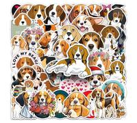 50 adesivi Beagle per bottiglia d'acqua, impermeabili, per laptop, skateboard, telefono, decalcomanie per auto per adolescenti e adulti, per bomboniere, forniture decorative (simpatici adesivi con