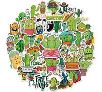 50 adesivi cactus, graziosi fiori vegetali verdi vaso adesivi per computer portatile, bottiglia d'acqua, diario, computer