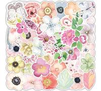 50 adesivi colorati floreali, set di adesivi con motivo floreale, adesivi impermeabili, adesivi per decorazione della stanza, bellissimi adesivi per computer, bottiglie d'acqua, scooter, bagagli, ecc.