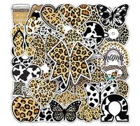 50 adesivi con stampa leopardata, per ragazzi, ragazzi, ragazze, skateboard, chitarra, laptop, bagagli, auto, bici, bottiglia d'acqua, accessori per feste di compleanno