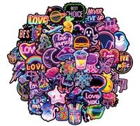 50 adesivi graffiti per bambini, fantastici adesivi al neon e vinile, impermeabili, per biciclette e giocattoli da 3 a 12 anni, regalo di compleanno