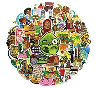 50 adesivi hawaiani Tiki, decalcomanie in vinile impermeabili per bagagli, chitarra, casco, tablet, telefono e bottiglia d'acqua, design tropicale e isola