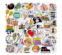 50 Adesivi Musica Rock and Roll Sticker per Punk Cool Vinile Impermeabili Sticker per Personalizzare Laptop, Chitarra, Skateboard, Bagagli