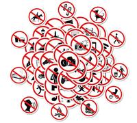 50 adesivi per divieto impermeabili per segnali di avvertimento | adesivi di sicurezza multi-superficie resistenti allo sbiadimento per porte e finestre