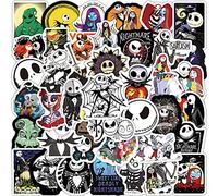 50 adesivi per Halloween, motivo: The Nightmare Before Christmas, Thriller Horror, Tim Burton, per skateboard, bagagli, computer, casco, auto, moto, laptop, bottiglia d'acqua, graffiti