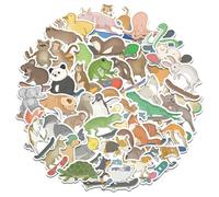 50 adesivi per skateboard, motivo: animali dei cartoni animati, graffiti, per bagagli, scooter, ricompensa, 50 pezzi
