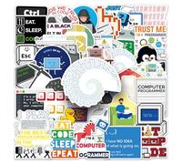 50 adesivi programmatori per valigie, bottiglie d'acqua, laptop, auto, skateboard, computer, moto, snowboard, bagagli, linguaggio di programmazione, adesivi impermeabili per adolescenti, ragazzi e