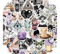 50 Adesivi Vintage per Computer Portatile, Bicicletta, Skateboard, Moto, Snowboard, Valigia, Impermeabile, Borracce Tazze Chitarra Frigoriferi Idee Regaloin Vinile Nero e Bianco, Gotico per Adulti