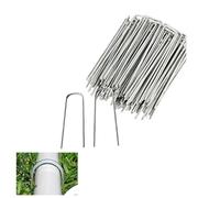 50 ancoraggi a terra in acciaio rivestito, ancoraggio a terra per gancio a terra, picchetti da giardino, ancoraggio a terra per giardino e campeggio, fissaggio a terra (3 mm, 40 x 150)