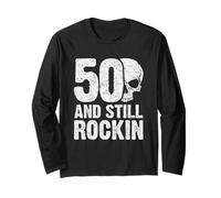 50 And Still Rockin | Rock'N'Roll Design per Il 50° Compleanno Maglia a Manica
