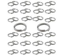 50 anelli divisi, in acciaio inox, con design a doppio anello, per la creazione di gioielli e l'organizzazione delle chiavi