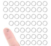 50 anelli portachiavi in acciaio inox, piccoli anelli da 6 mm, portachiavi con doppio passante, piccoli anelli in metallo, anelli per chiavi, fai da te (50)