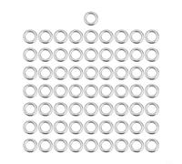50 anelli robusti in acciaio inox senza cuciture, girelle da pesca, colore argento, resistenti a varie dimensioni, 68 kg, 181,4 kg, per applicazioni di pesca (9 x 6 x 1,5 mm)