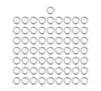 50 anelli solidi in acciaio inox per la pesca, anelli divisi senza cuciture, girelle resistenti per uso con esche (9 x 6 x 1,5 mm)