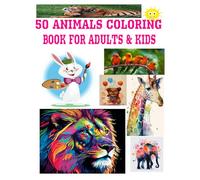 50 Animals colouring book for Adults & Kids for creativity