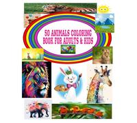 50 Animals colouring book for Adults & Kids to Improve creativity