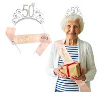 50 Anni Compleanno Crown e Fascia, Fascia e diadema per 50° compleanno per donna, Compleanno Corona e Fascia, Regalo per 50° Compleanno, per Feste di Buon 95° Compleanno