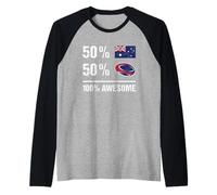 50% Australia 50% Rugby 100% Fantastico Australia Rugby Maglia con Maniche Raglan