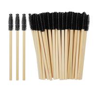 50 bacchette usa e getta per mascara per ciglia, bacchette nere usa e getta per mascara, in bambù, pennello per sopracciglia, applicatore per extension per ciglia, mascara, strumenti cosmetici per