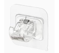 50 bastoni per tende, senza fori, 6 x 6 cm, in PVC trasparente, autoadesivo | YUENPUN Fissaggio per tenda autoadesivo, rimovibile senza lasciare residui, elevata adesività, gancio multiuso