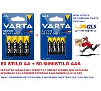 50 Batterie Varta AA Batteria Stilo + 50 Ministilo AAA Pile Superlife 1,5 Volt S