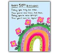 50° BDAY, insalata di carta, biglietto di auguri di compleanno