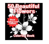 50 beautiful flowers-black background version