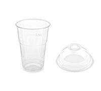 50 bicchieri in plastica + coperchio 250 ml per frullati + coperchio a cupola con apertura trasparente trasparente infrangibile per bevande dessert, frullati Frozen drinks