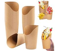 50 Bicchieri Per Salumi, Carta Patatine, Supporto Per Patatine Fritte, 12 Once, Bicchieri Di Carta Kraft Per Patatine, Spiedini Di Frutta, Popcorn, Gelato, Cialda Per Uova